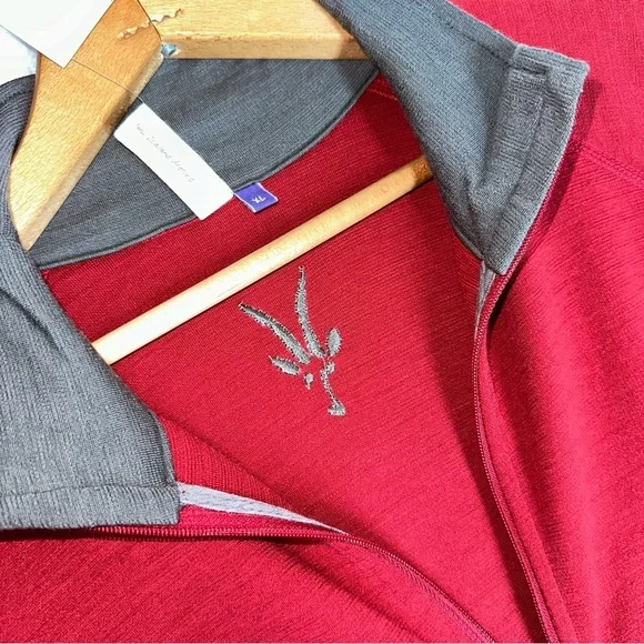 NWT Ibex Shak Lite Jacket Mens XL Red Full Zip Merino Wool Outdoor New Hiking - Picture 9 of 10